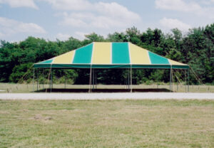 Green and yellow revival tent
