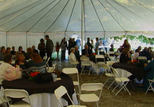 All white party tent set up for a special occasion