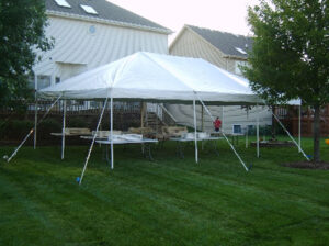 All white party tent set up for an event