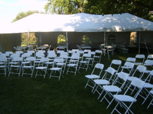 All white party tent set up for a special occasion