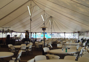 Commercial tent set up for a special event