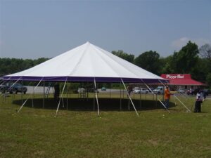 White party tent set up for a special event