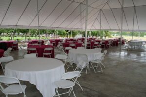 All white event tent set up for a special event
